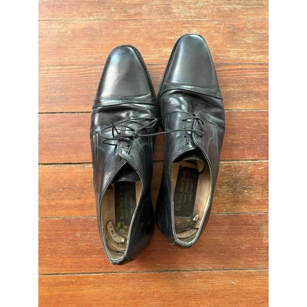 To Boot New York Adam Derrik Plain Black Leather Oxford - Size 11